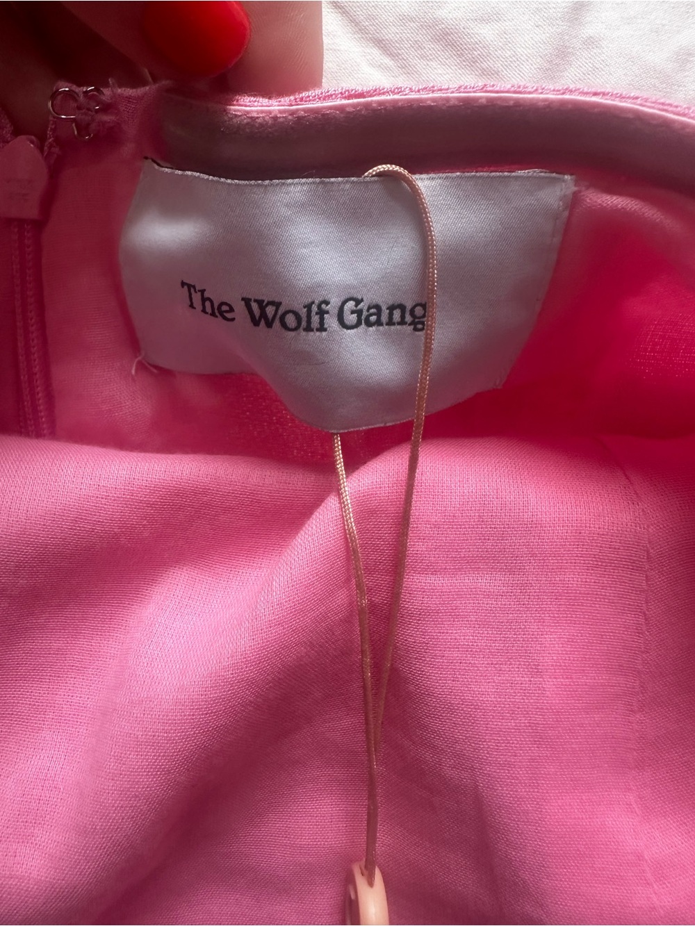 The Wolf Gang Filipa Embroidered Strapless Maxi Dress Linen Blend Floss Pink M - Picture 8 of 13